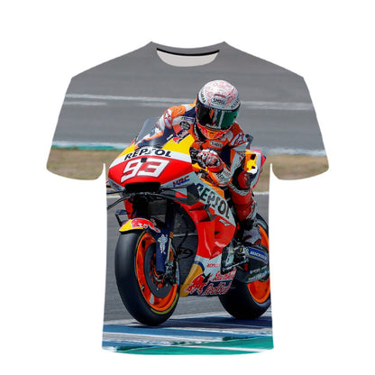 3D Motorcycle Men's And Women's Short-sleeved T-shirt