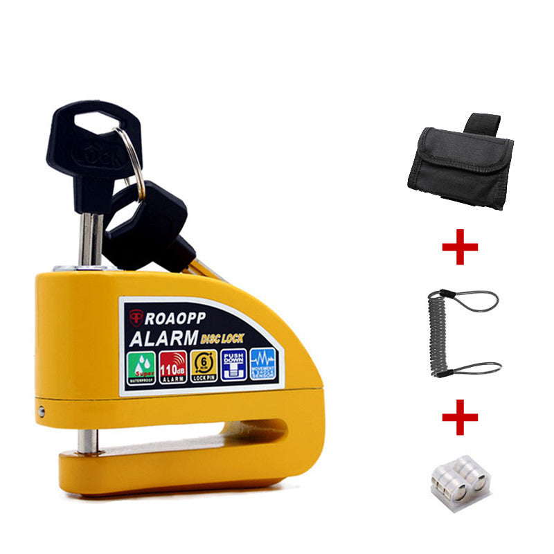 Aluminum Alloy Alarmed Disc Brake Lock, Motorcycle Lock