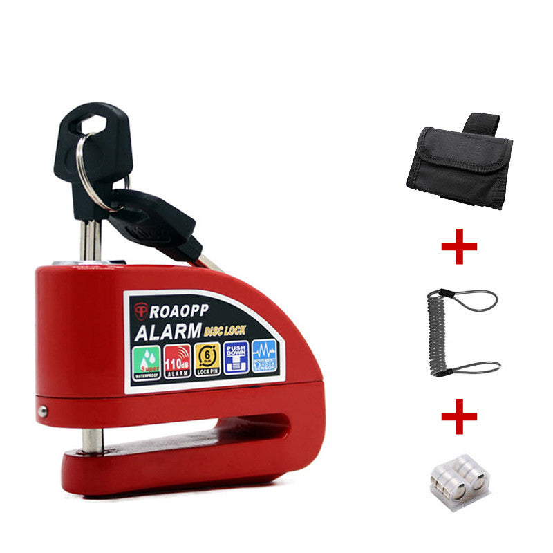 Aluminum Alloy Alarmed Disc Brake Lock, Motorcycle Lock