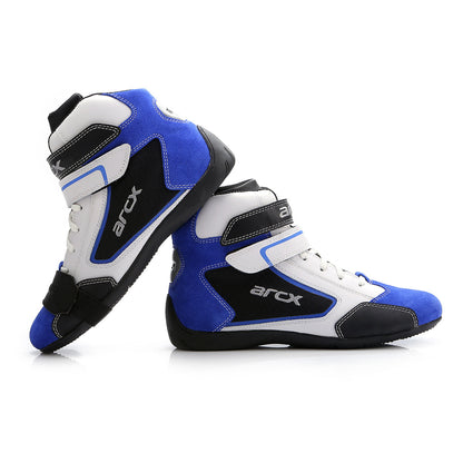 Motorcycle Boots, Shoes, Blue Leather, Breathable