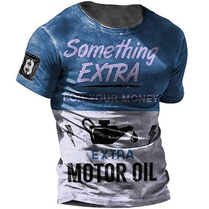 Men's Vintage Motorcycle T-Shirt 3D Printing