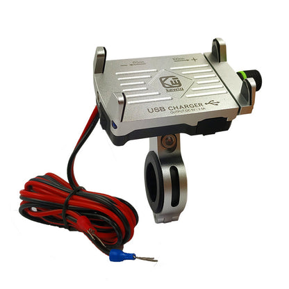 Mobile Phone Fixing Bracket with Charger (Aluminium)