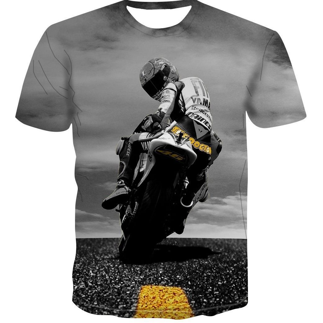 3D Motorcycle Men's And Women's Short-sleeved T-shirt