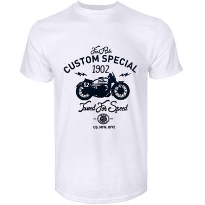 Motorcycle pattern print T-shirt
