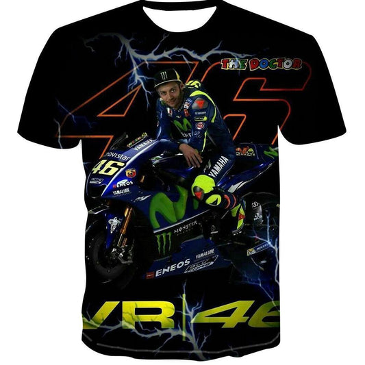 3D Motorcycle Men's And Women's Short-sleeved T-shirt