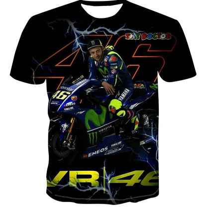 3D Motorcycle Men's And Women's Short-sleeved T-shirt