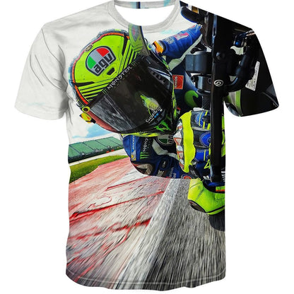 3D Motorcycle Men's And Women's Short-sleeved T-shirt