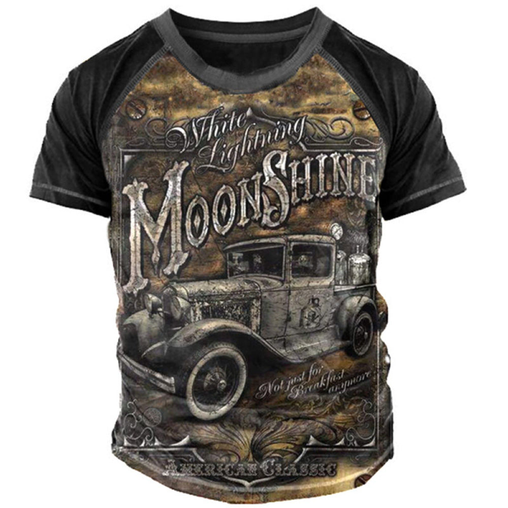 Men's Vintage Motorcycle T-Shirt 3D Printing