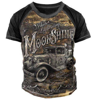 Men's Vintage Motorcycle T-Shirt 3D Printing